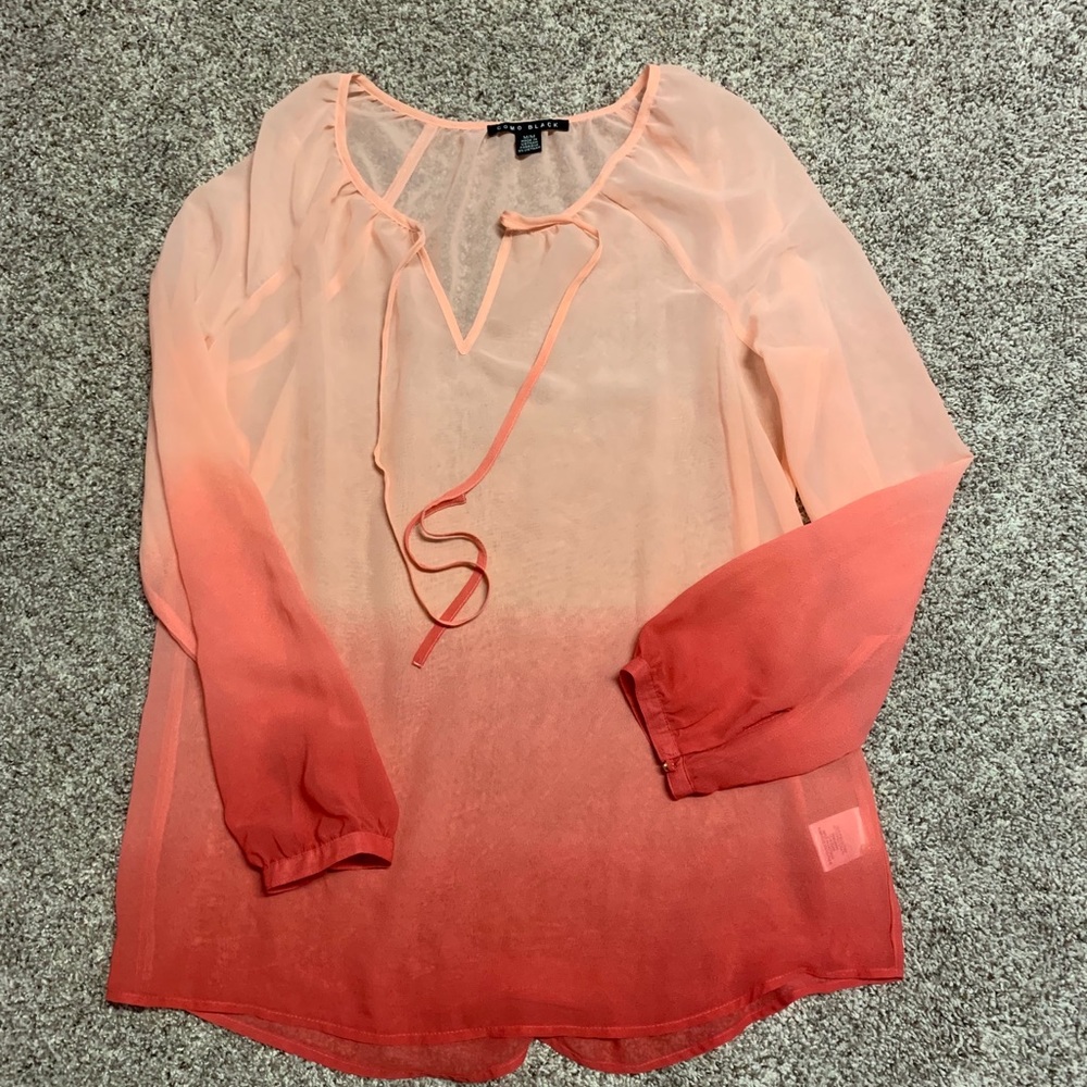 Sheer ombré-color blouse